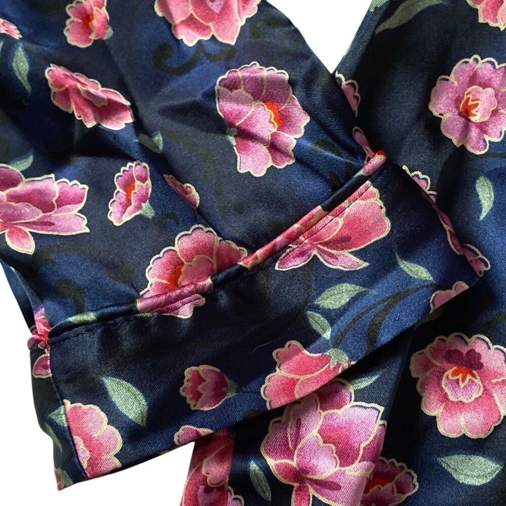 Secret Treasures Peony Satin Silky Pajamas 2 Piece Pj Lingerie Set Long Medium - Picture 5 of 7